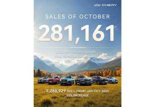 مجموعة شيري تبيع 281 ألف سيارة في أكتوبر .،و18 مليون مستخدم حول العالم
